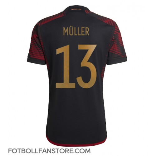 Tyskland Thomas Muller #13 Borta matchtröja VM 2022 Kortärmad Billigt